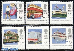 Hong Kong 1991 Public Transport 6v, Mint NH, Transport - Automobiles - Railways - Ships And Boats - Unused Stamps