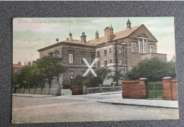 TOWN HALL AND FREE LIBRARY WATERLOO LIVERPOOL OLD COLOUR POSTCARD LANCASHIRE - Liverpool