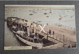 PRINCE OF WALES PIER & INNER HARBOUR FALMOUTH OLD COLOUR POSTCARD CORNWALL - Falmouth