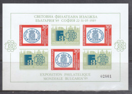 Bulgaria 1989  - International Stamp Exhibition FINLANDIA'88, Mi-Nr. Bl. 184, Imperforated, MNH** - Nuevos