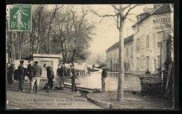 CPA Les Mureaux, Crue De La Seine, La Sangle 1910  - Les Mureaux