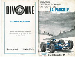 Course Internationale De Côte De La Faucille, 18 & 19 Septembre 1971 + Liste Des Engagés - 14 X 22 Cm - Automobilismo - F1