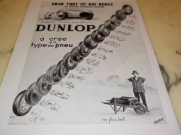 ANCIENNE PUBLICITE POUR TOUT CE QUI ROULE  DUNLOP 1934 - Sonstige & Ohne Zuordnung