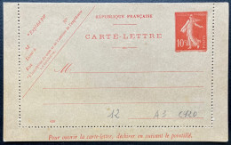 10c SEMEUSE CARTE LETTRE / NEUVE - Letter Cards