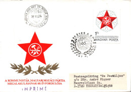 (RECTO / VERSO) ENVELOPPE 1er JOUR - 1978 - MONNAIES - A KOMMUNISTAK MAGYARORSZAGI PARTJA - TIMBRE AU DOS - FDC