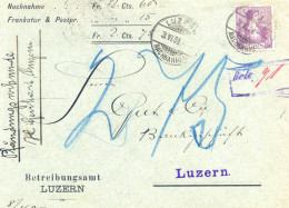 Lettre Avec Cachet De Luzern 3 VI 08 - Betreibungsamt Luzern -  Buste D'Helvétia 106 - Cartas & Documentos