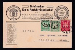 Adler 5 Pfg. (2x) Und 10 Pfg. Auf Postkarte Der Briefmarken-Ein- Und Ausfuhr  - Andere & Zonder Classificatie