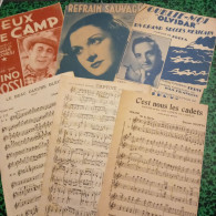Lot De 6 Partitions  Musicales Anciennes * Tino Rossi  Ect... Des Années 30 à 1945 - Spartiti