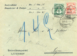 Lettre Avec Cachet De Luzern 3 VI 02 - Betreibungsamt Luzern - Croix Fédérale N°82 83 - Lettres & Documents
