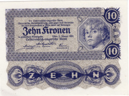 AUTRICHE - 10 Kronen 1922 - Oesterreich