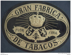 Etiquette De Boîte à Cigares Sigarenkist Etiket Sigaren Kist Gran Fabrica De Tabacos Flor Fina 8,5 X 11,5 Cm - Etiquettes