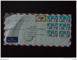 Nigeria 1989 Omslag Brief Enveloppe Lettre Cover Docteurs Infirmières Dokters Verpleegsters Crevette Yv 492+524 - Sonstige & Ohne Zuordnung