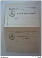 Belgique Carte Correspondance De Service Carte Reponse Ministère Des Chemins De Fer De L'état - Cartas & Documentos