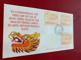 Hong Kong Stamp 1988 New Year Dragon 1st FDC - Brieven En Documenten