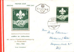 (RECTO / VERSO) ENVELOPPE 1er JOUR  - 1962 - 50 JAHRE PFADFINDERBEWEGUNG IN OSTRERREICH 1912 / 1962 - FDC