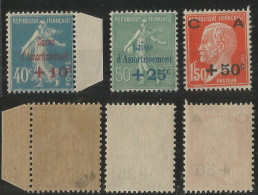 FRANCE - CAISSE D'AMORTISSEMENT - Yv. # 246 TO Yv. #248 - YV. #246 (MH *) CALVES -  Yv # 247 AND 248 (MNH **) - 1927 - 1927-31 Cassa Di Ammortamento