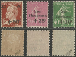 FRANCE - CAISSE D'AMORTISSEMENT - Yv. # 253 TO #255 - Yv. #253 AND Yv. 255 (MH *) CALVES -  Yv # 254  (MNH **) - 1929 - 1927-31 Sinking Fund