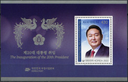 South Korea 2022. Inauguration Of The 20th President (MNH OG) Souvenir Sheet - Corée Du Sud