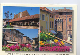 0-01093 02 01+14 - CHATILLON SUR CHALARONNE - MULTIVUES (LES HALLES, PORTE FORTIFIEE, RUE AUX VIEILLES MAISONS) - Châtillon-sur-Chalaronne