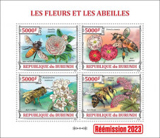 Burundi 2023 Flowers And Bees. (220) OFFICIAL ISSUE - Abeilles