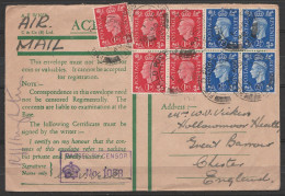 UK - L. Service Affr. 15d Càd "FIELD POST OFFICE /1 OC 1940" Pour CHESTER - Cachet Censure Militaire - Covers & Documents