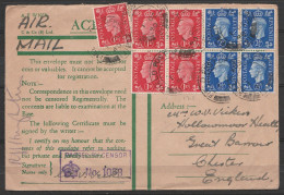 UK - L. Service Affr. 15d Càd "FIELD POST OFFICE /1 OC 1940" Pour CHESTER - Cachet Censure Militaire - Lettres & Documents