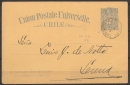 Chili - CP EP 2cvs C.Colon Càd PUERTO COQUIMBO /14 FEB 1895 Pour SERENA - Chili