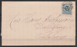 Suède - L.datée 14 Mai 1878 De OSKARSHAMN Affr. 12ö Càd "PKXP.N°22 /14 5 1878 Pour TRELEBORG (au Dos: Càd TRELLEBORG) - Cartas & Documentos