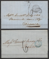 Lot 4 Lettres 1869 De GIBRALTAR Pour La France (Reims, Mareuil-sur-Ay) - Entrée "Espagne / ST-JEAN-DE-LUZ" - Port "6" - Gibraltar