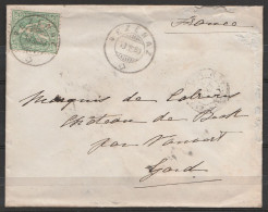 Suisse - L. Affr. 25c Càpt VEZENAZ /13.III.1880 Pour Château De B?? à VAUVERT (Gard) - Storia Postale
