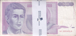 Yugoslavia 500 Dinara, 1992 P#113 F/VF Bundle - Yugoslavia