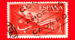 SPAGNA - Usato - 1955 - Aereo Superconstellation E Nave Santa Maria - 1 - Oblitérés