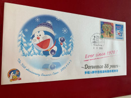 Hong Kong Stamp FDC Doraemon 35years 2005 - Cartas & Documentos