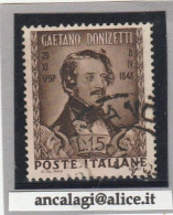 USATI ITALIA 1948 - Ref.0006B - "GAETANO DONIZETTI" 1 Val. Da Lire 15 - - 1946-60: Usados