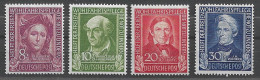 Bund 1949: Mi. 117- 120 ** Wohlfahrtsserie "Helfer Der Menschheit" (110.-) - Neufs