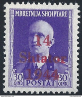 1943 Albania Occ. Tedesca, N. 8h MNH/** VARIETAe#039; FIRMA E.Diena - Otros & Sin Clasificación