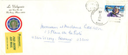 VIGNETTE MAITRE CUISINIER DE FRANCE RECTO VERSO SUR LETTRE USA 1991 POUR VICHY - Brieven En Documenten