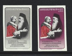 Paraguay 1964 United Nations 0.25G & 12.45G Pope Paul VI & Patriarch Imperforate Singles MNH - Paraguay
