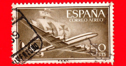 SPAGNA - Usato - 1955 - Aereo Superconstellation E Nave Santa Maria - 50 - Used Stamps