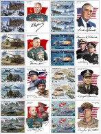 Tajikistan 2020 75 Ann Of The End Of WWII Set Of 8 Strips Of 2 Perforated Stamps And Label Each MNH - Tadjikistan