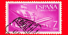 SPAGNA - Usato - 1955 - Aereo Superconstellation E Nave Santa Maria - 7 - Used Stamps