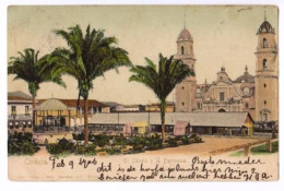 CPA " El Zocalo Y La Parroquia " Oblitérée à  CORDOBA Le 9 Féb 1906 Et Arrivée à AMSTERDAM Le 27 Féb 1906 (2243)_CP645 - México