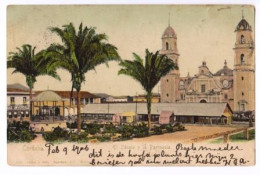 CPA " El Zocalo Y La Parroquia " Oblitérée à  CORDOBA Le 9 Féb 1906 Et Arrivée à AMSTERDAM Le 27 Féb 1906 (2243)_CP645 - Messico