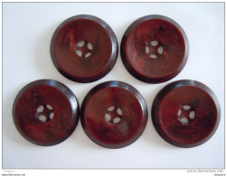 5 Knopen 5 Boutons Diam  3.5 Cm  Bakeliet Bakelite Bordeau - Knopen