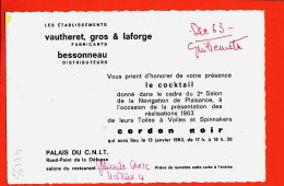 39394 / ⭐ ♥️ Rare Palais C.N.I.T LA DEFENSE Cocktail 13-01-1963 Etab.t VAUTHERET BESSONNEAU Salon Navigation Plaisance  - La Defense