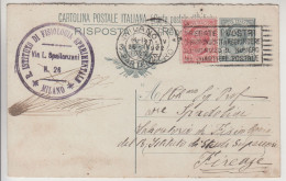 Intero Postale Milano Per Firenze Con Targhetta Pubblicitaria + Regio Istituto Di Fisiologia 1922 - Entiers Postaux