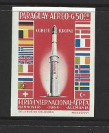 Paraguay 1964 United Nations 50G Rocket & Flags Imperforate Single MNH - Paraguay