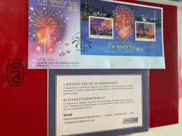 Hong Kong Stamp FDC Joint Issued With Certificate Austria Firework Swarovski Crystals - Lettres & Documents