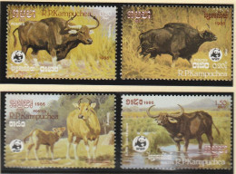 Cambodja 1986, Postfris MNH, WWF, Wild Cattle - Cambodge