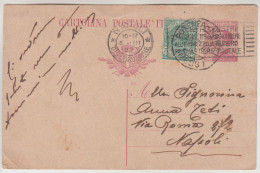 Intero Postale Potenza Per Napoli Con Targhetta Pubblicitaria  1923 - Entiers Postaux